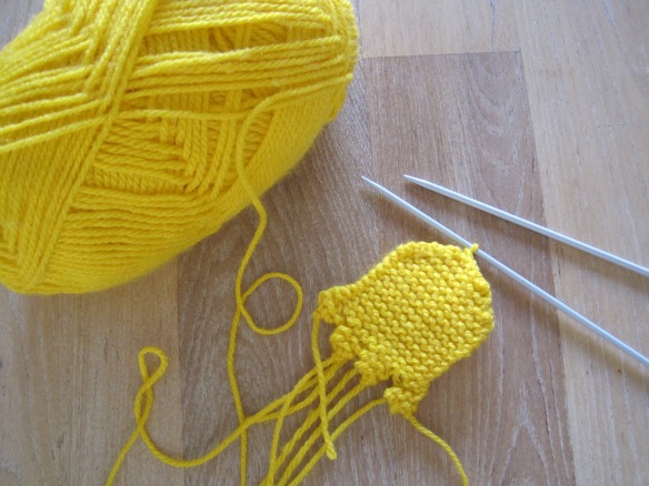 yellow knitting