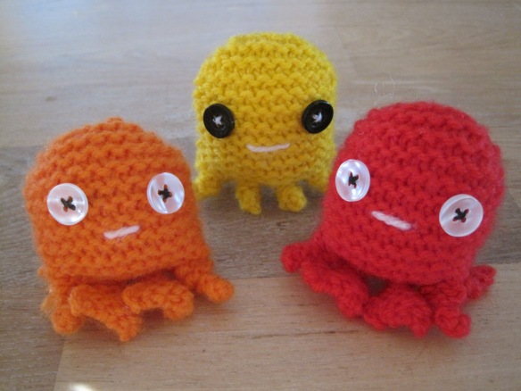 knitted crabs and octopus