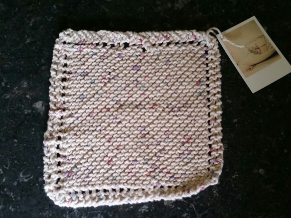 hand knitted dishcloth
