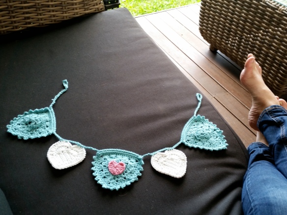crochet heart bunting