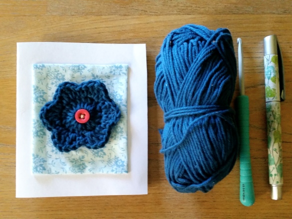 crochet flower birthday card